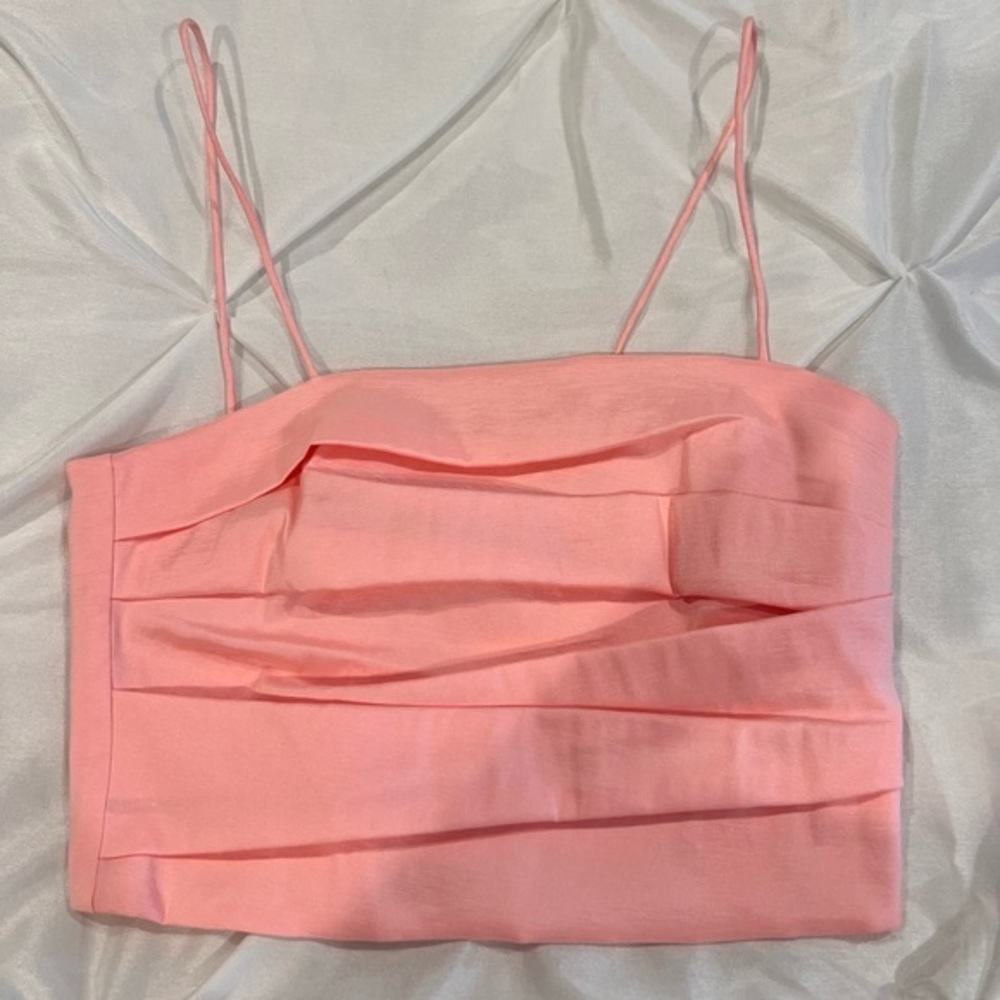 NWOT ALYCE N OLIVIA Pink Pleated Crop Top Women's Top size 0